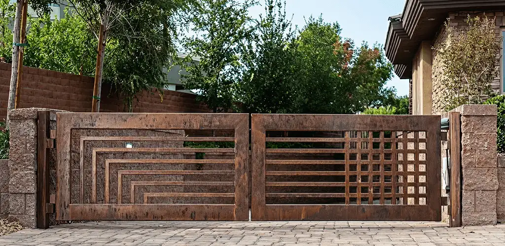 Custom driveway gate installation for a home entrance in Chicago, IL