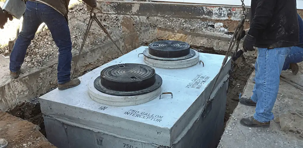 Grease trap installation for a commercial property drainage system in Chicago, IL
