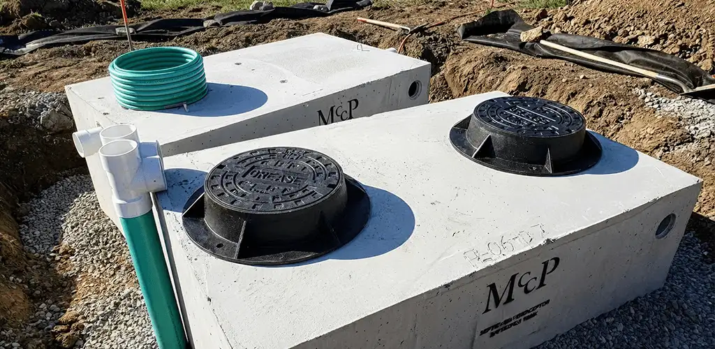 Grease trap installation unit set in place for drainage protection in Chicago, IL