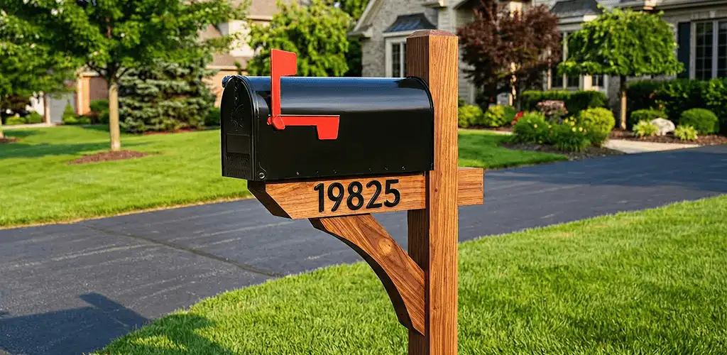 New mailbox installation with post and address number for a home in Chicago, IL
